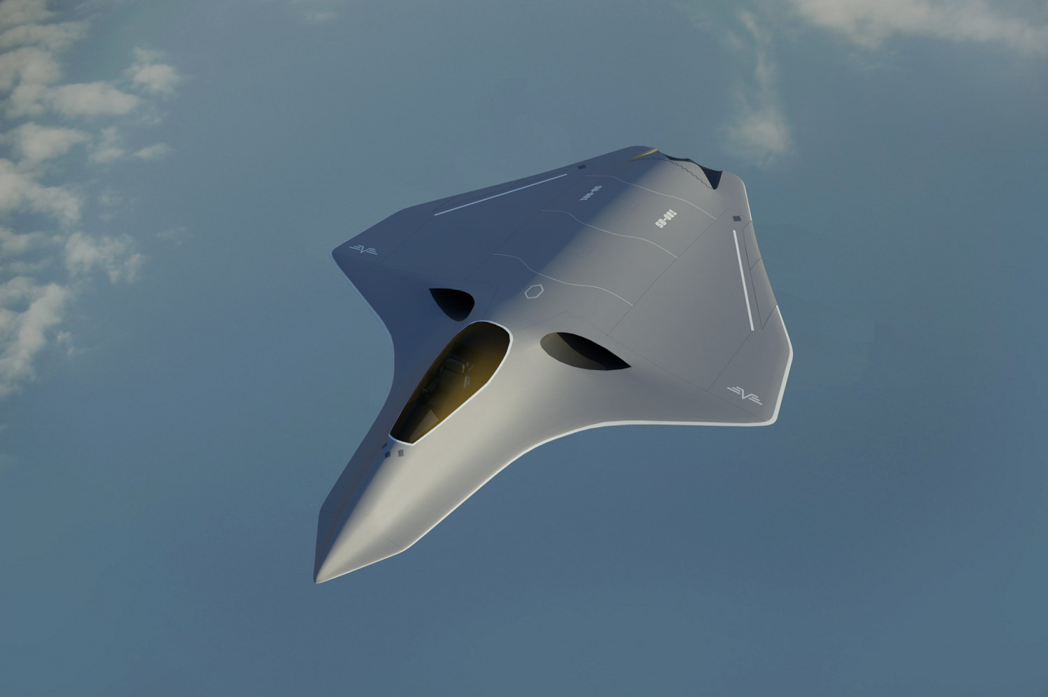 Silent Bat Sixth Generation Stealth Fighter Jet 3D Model In Fighter 3Dexport