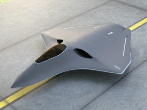 Silent Bat sixth generation stealth fighter jet 3D Model