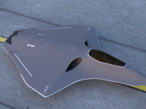 Silent Bat sixth generation stealth fighter jet 3D Модель