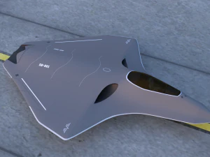 Silent Bat sixth generation stealth fighter jet 3D Model