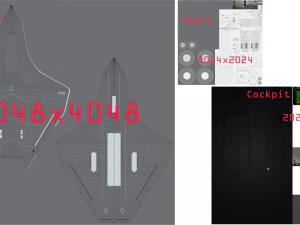 Silent Bat sixth generation stealth fighter jet 3D Model