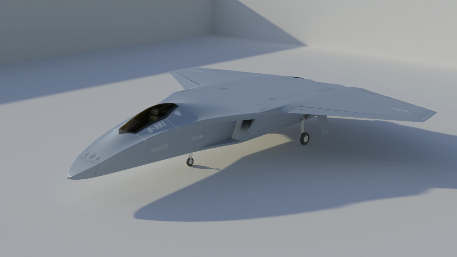 DAGGER Light sixth generation stealth fighter jet 3D Model .c4d .max .obj .3ds .fbx .stl .blend 