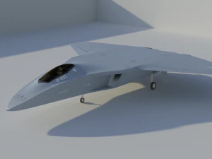DAGGER Jet tempur siluman generasi keenam yang ringan Model 3D