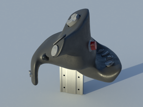 Throttle grip for next generation fighter jet Modello 3D