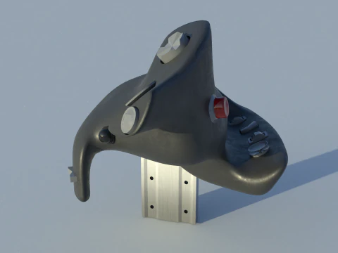 Throttle grip for next generation fighter jet 3D Model
