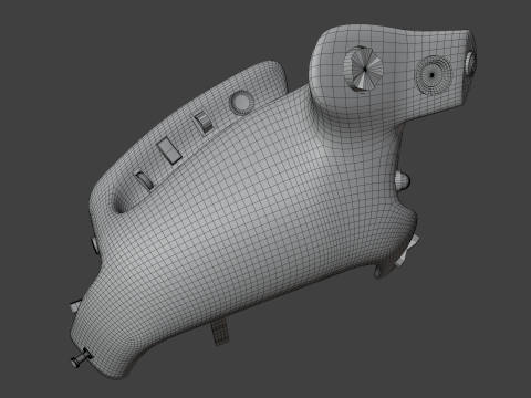 Throttle grip for next generation fighter jet Modello 3D