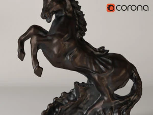 घोड़े की मूर्ति 3D मॉडल