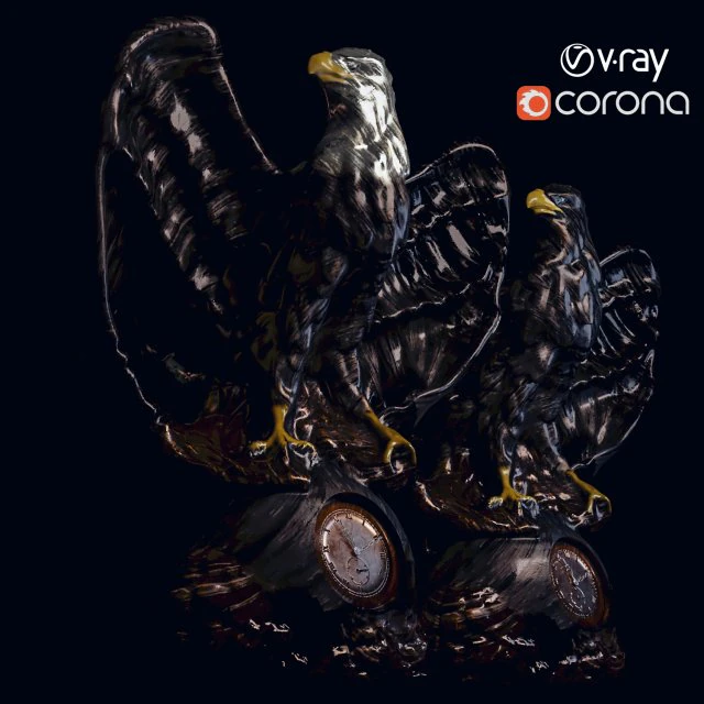 老鹰雕像 3D 模型 .c4d .max .obj .3ds .fbx .stl .blend 