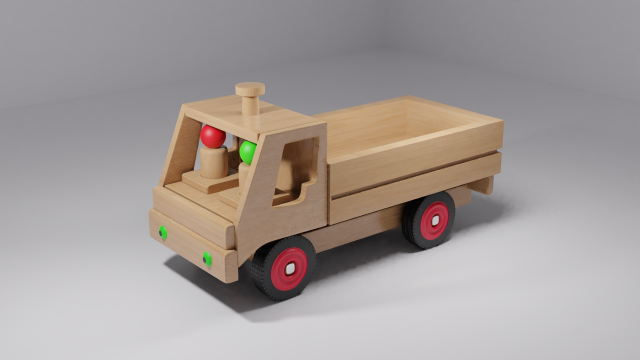 wood truck 3D Модель .c4d .max .obj .3ds .fbx .stl .blend 