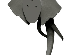 elephant head trophy wall mount 3D प्रिंट मॉडल