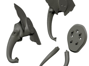 elephant head trophy wall mount 3D प्रिंट मॉडल