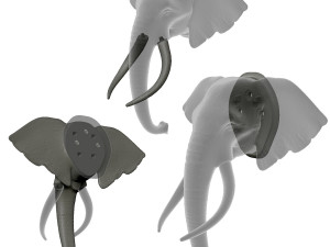 elephant head trophy wall mount 3D प्रिंट मॉडल