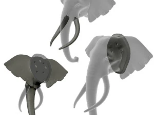 elephant head trophy wall mount 3D Print Model