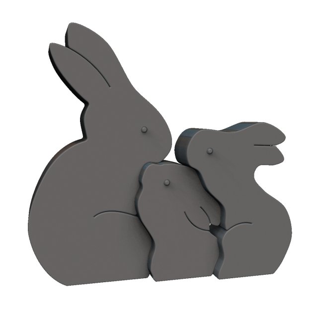 easter rabbit puzzle 3D Принт Модель .c4d .max .obj .3ds .fbx .stl .blend 