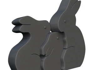 quebra-cabe&ccedil;a do coelho da p&aacute;scoa Modelo de Impressão 3D