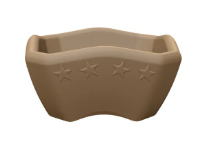 pote de bonsai quadrado primitivo n&atilde;o vidrado Modelo de Impressão 3D