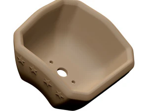 bonsai pot unglazed primitive square 3D Print Model