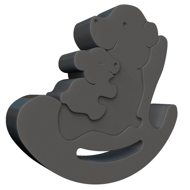 bear family puzzle Modelo de Impressão 3D .c4d .max .obj .3ds .fbx .stl .blend 