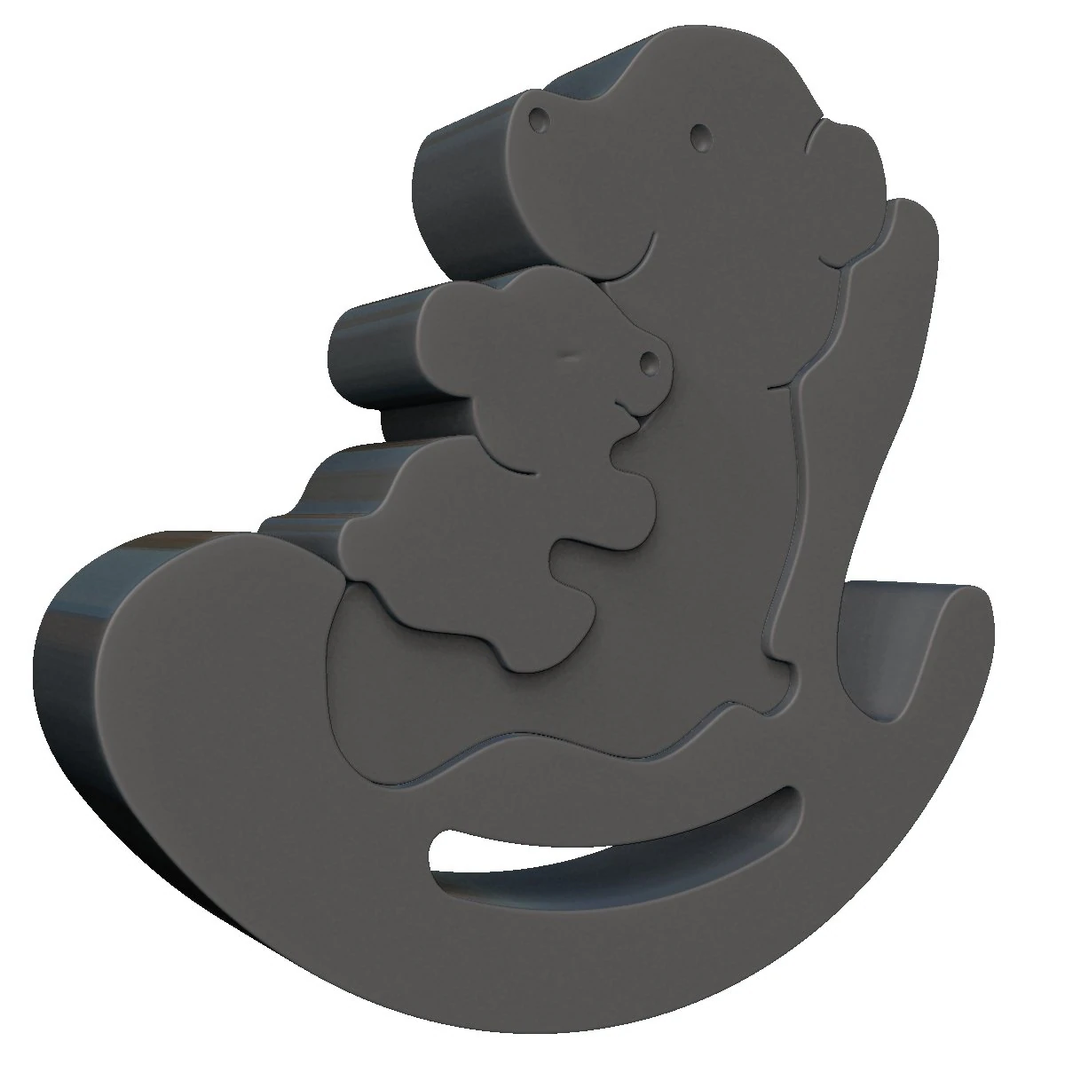 bear family puzzle 3D Print Model .c4d .max .obj .3ds .fbx .stl .blend 