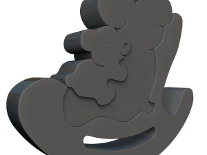bear family puzzle Modelo de Impressão 3D
