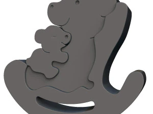 bear family puzzle 3D Print Model