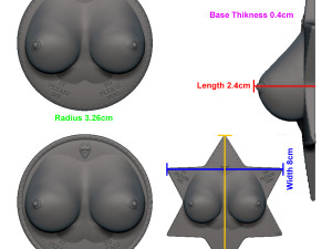 boobs pierced fridge magnets 3D Принт Модель