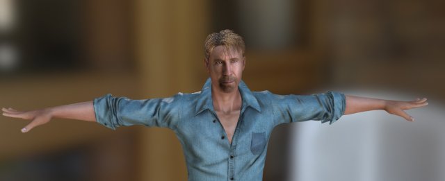 Chuck Norris 3D Model .c4d .max .obj .3ds .fbx .stl .blend 