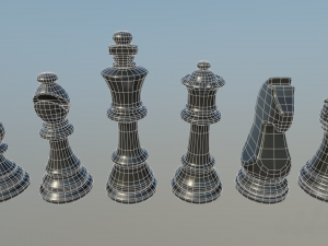 classic chess set 3D 모델