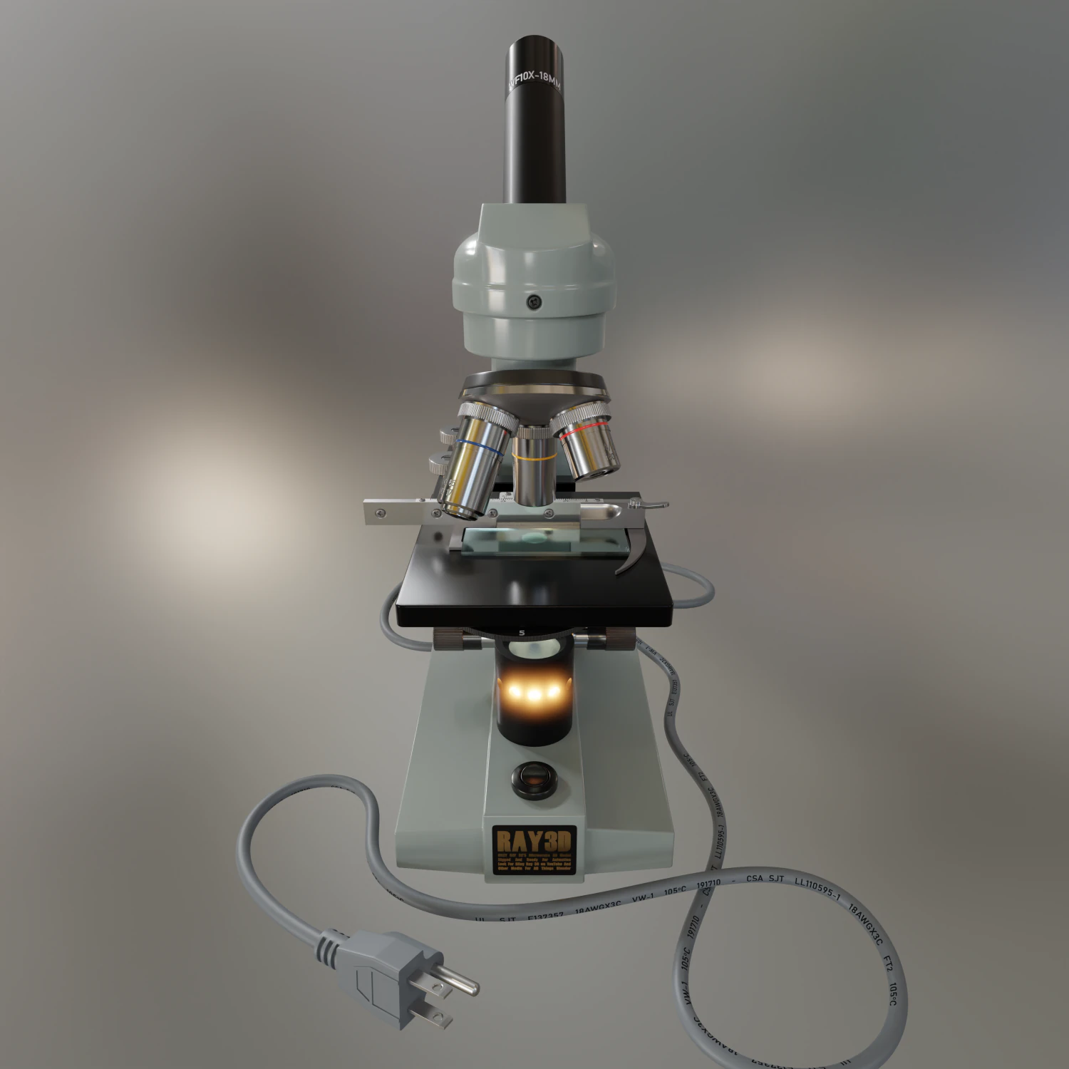 microscope 3D Model .c4d .max .obj .3ds .fbx .stl .blend