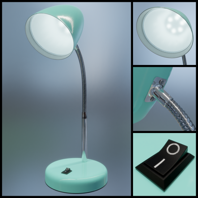desk lamp 3D Model .c4d .max .obj .3ds .fbx .stl .blend 