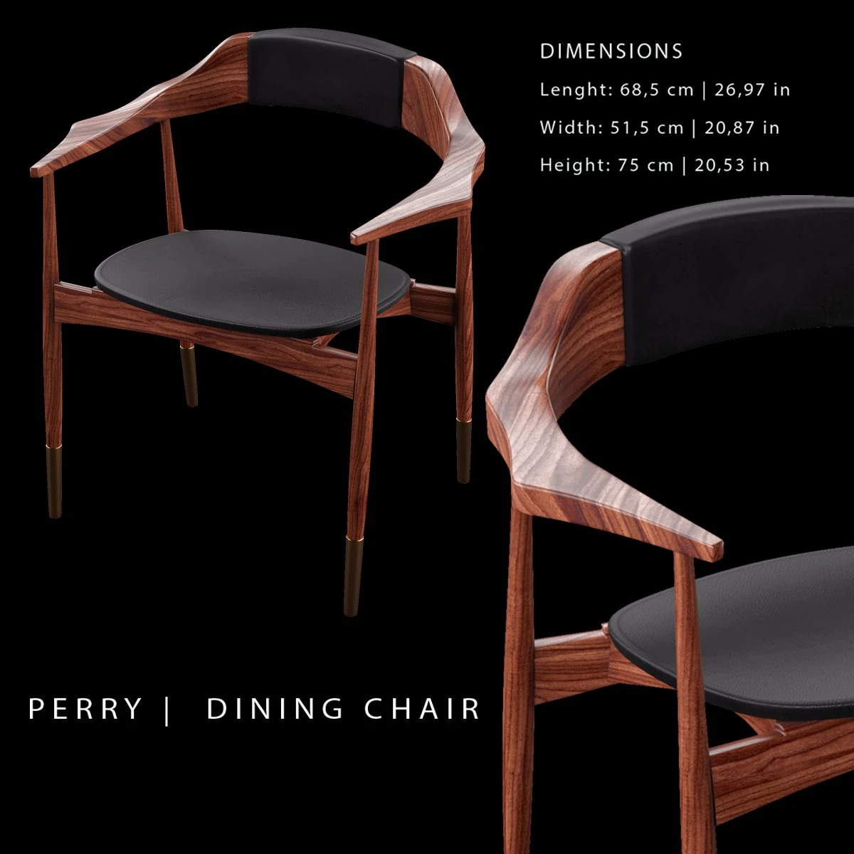 perry dining chair 3D Model .c4d .max .obj .3ds .fbx .stl .blend 