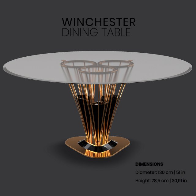 winchester dining table 3D-Modell .c4d .max .obj .3ds .fbx .stl .blend 