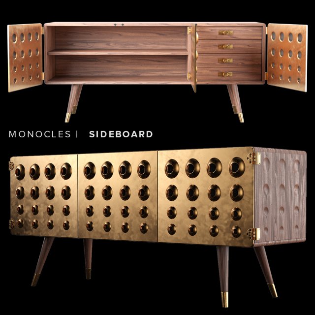 monocles sideboard 3D Model .c4d .max .obj .3ds .fbx .stl .blend 