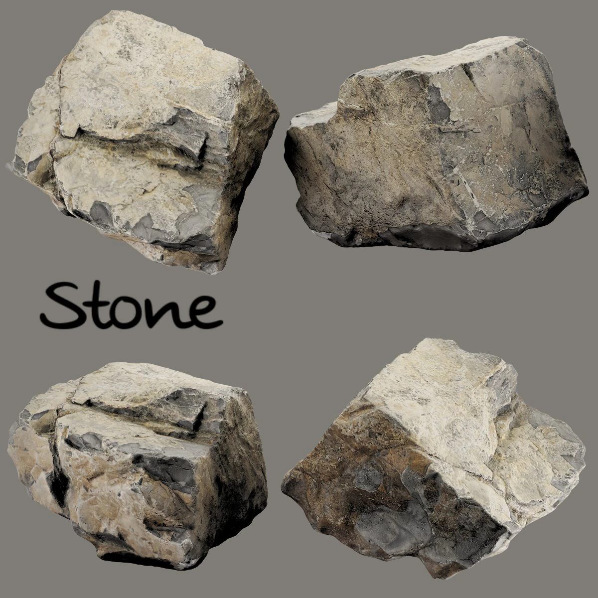 stone photoscan 3D Model .c4d .max .obj .3ds .fbx .stl .blend