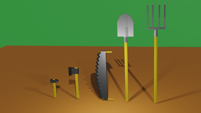 garden tools 3D 模型 .c4d .max .obj .3ds .fbx .stl .blend 