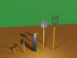 garden tools 3D 模型