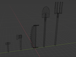 garden tools 3D 模型