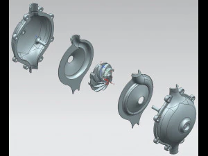 两级离心水泵 3D 打印模型