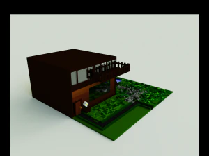 casa sul lago Modello 3D
