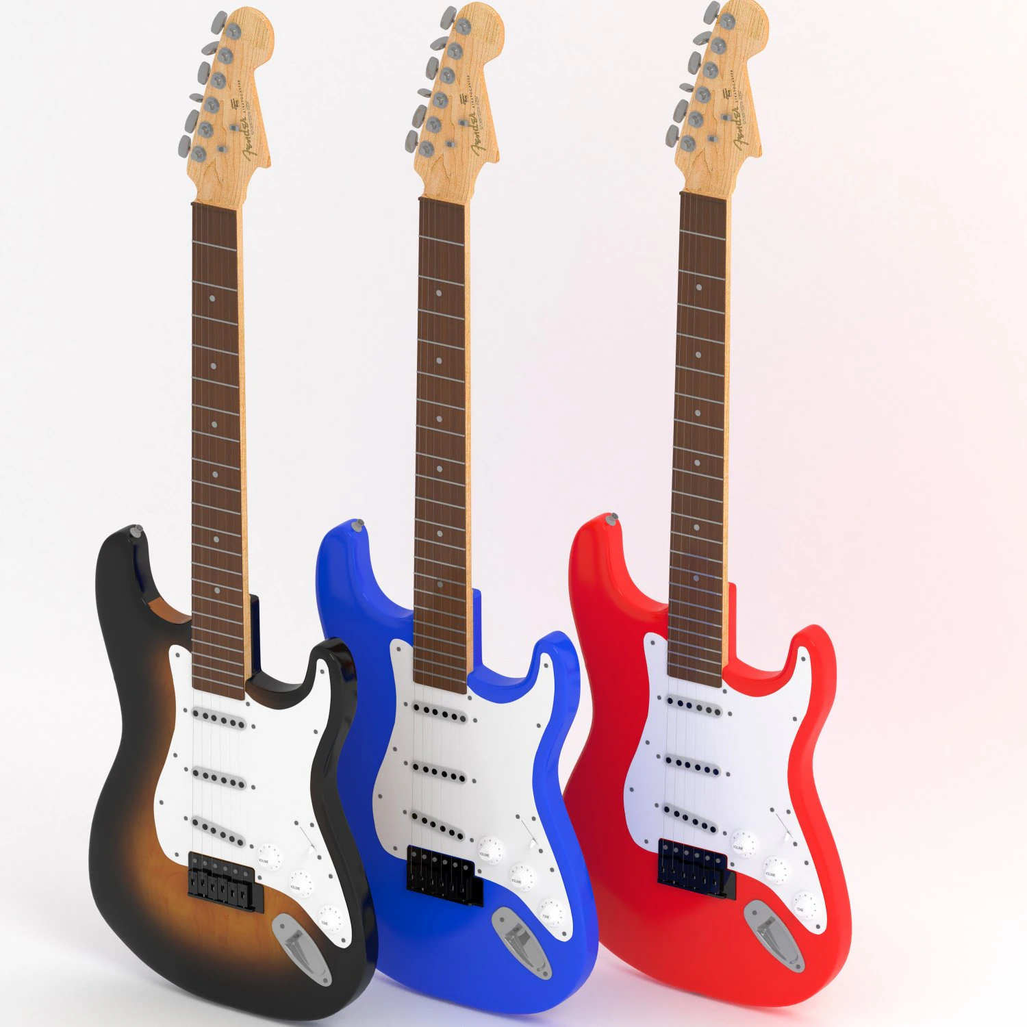electro guitar 3D Model .c4d .max .obj .3ds .fbx .stl .blend 