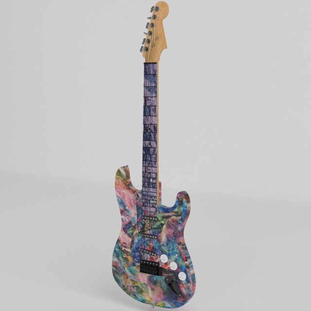 guitar 3D Model .c4d .max .obj .3ds .fbx .stl .blend 