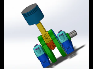 кривошипно-поршневой механизм 3D Модель