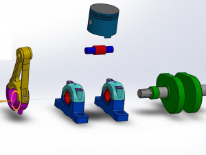 piston crank mechanism 3D मॉडल