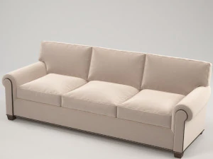 classic white sofa 3D Model