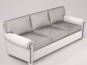 classic white sofa 3D Model