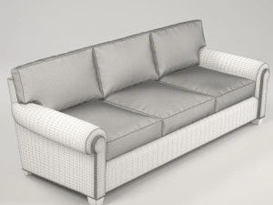 classic white sofa 3D Model