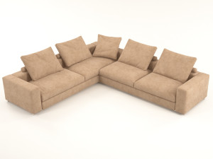 venus brown corner sofa 3D Модель