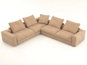 divano angolare venus marrone Modello 3D