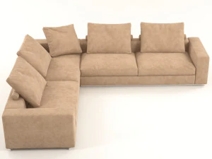 venus brown corner sofa 3D Model