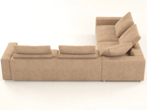 venus brown corner sofa 3D Model
